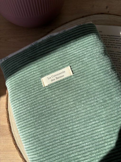 Housse Livre FORMAT BROCHE/BUJO Elisabeth - Douceur sauge/ Histoire sauge