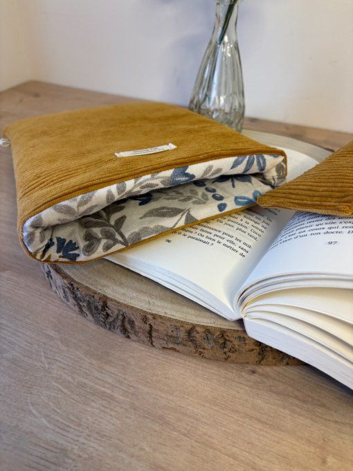 Housse Livre FORMAT BROCHE/BUJO Elisabeth - Douceur Ocre/ Azura