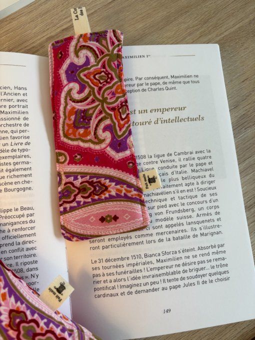 Housse Livre BROCHE - BULLET JOURNAL Elisabeth - Cachemire