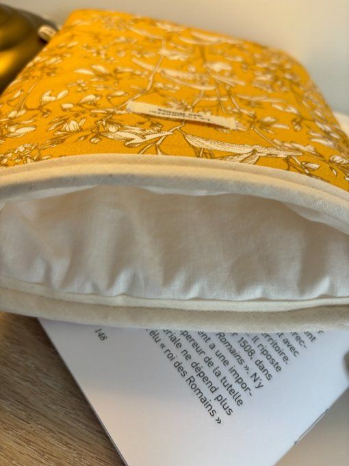 Housse Livre BROCHE - BULLET JOURNAL Elisabeth - Fleurs d'or
