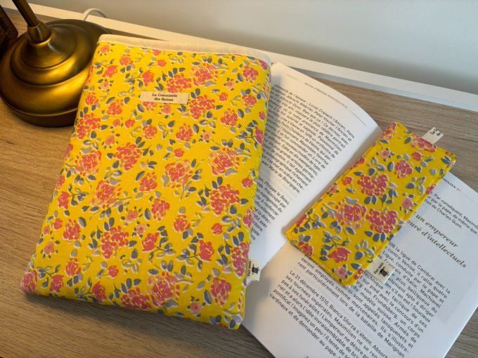 Housse Livre FORMAT BROCHE/BUJO Elisabeth - Lila jaune