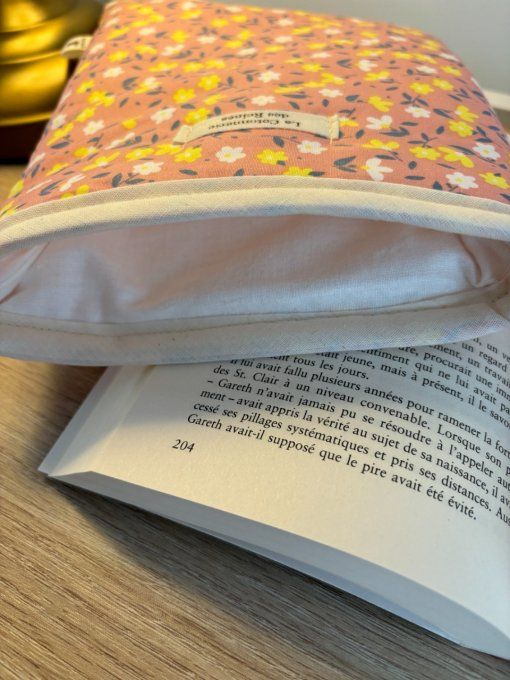 Housse Livre POCHE Hortense - Bouquet corail