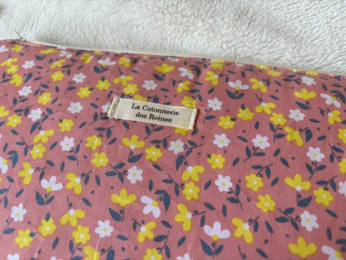 Pochette Athénaïs - Bouquet corail/ Coton écru