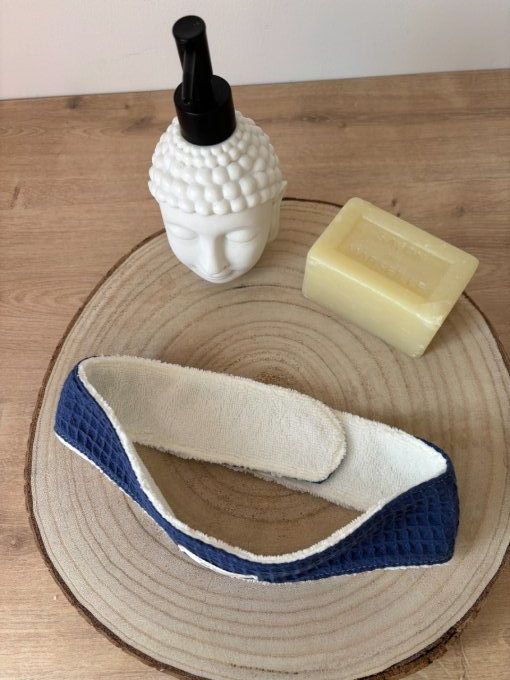 Ensemble de toilette Eugénie - Nid d'abeille Marine/ croisière
