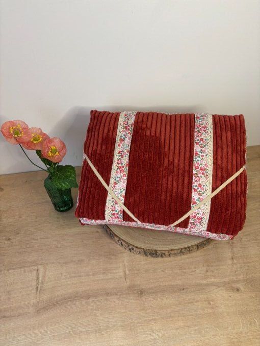 Coussin de lecture Agatha - Douceur cornaline/ Antoinette/ Dentelle 