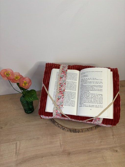 Coussin de lecture Agatha - Douceur cornaline/ Antoinette/ Dentelle 