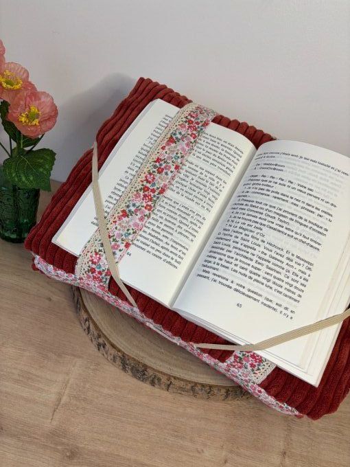 Coussin de lecture Agatha - Douceur cornaline/ Antoinette/ Dentelle 