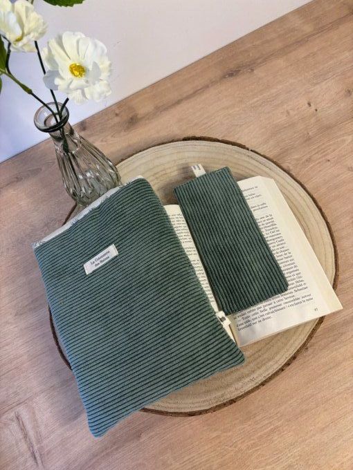 Housse Livre POCHE Hortense - Douceur sauge/ Histoire sauge 