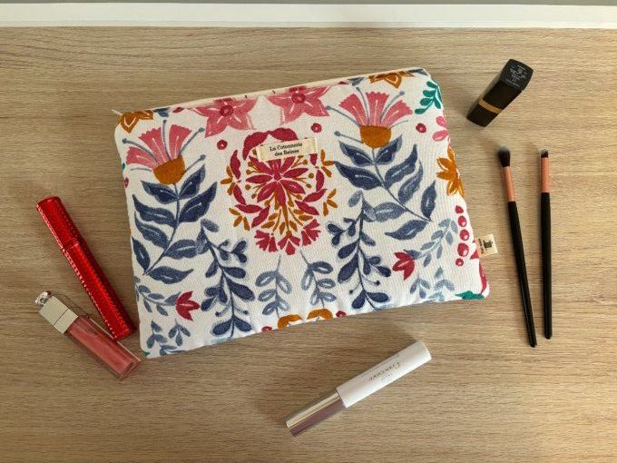 Pochette Athénaïs - Bain de Fleurs/ Coton écru  