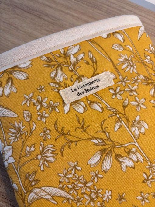 Housse Livre POCHE Hortense - Fleurs d'or 