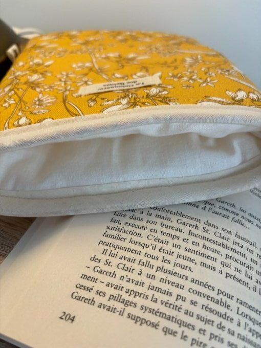 Housse Livre POCHE Hortense - Fleurs d'or 