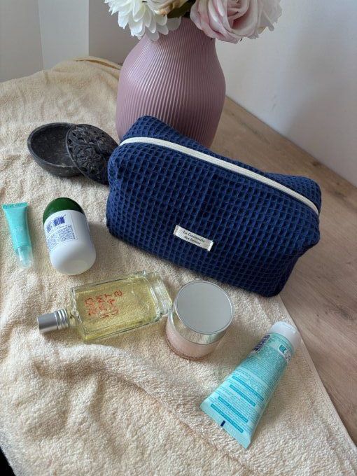 Ensemble de toilette Eugénie - Nid d'abeille Marine/ croisière